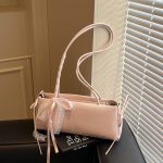 Wholesale Women Fashion Simple Solid Color Lace-Up Shoulder Bag