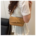 Women Fashion Casual Solid Color Baguette Shoulder Bag - Image 4