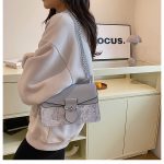 Women Fashion Printed Chain Small Square Shoulder Bag - Image 3
