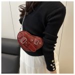 Wholesale Women Fashion Cool Solid Color Love-Shaped Belt Shoulder Bag - Image 4
