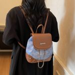 Wholesale Women Fashion Casual Color Block Printed Backpack