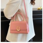 Wholesale Women Casual Simple Metal Buckle Solid Color Small Square Shoulder Bag - Image 4