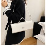 Wholesale Women Fashion Simple Solid Color Small Rectangular Shoulder Bag - Image 4