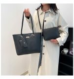 Wholesale Women Fashion Simple Solid Color Large Capacity Tote Bag Three-Piece Bag Set - Image 3