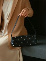 Wholesale Women Fashion Elegant Pearl Decorative Baguette Shoulder Bag - Image 2