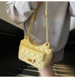 Women Fashion Solid Color Rhomboid Chain Shoulder Bag - Image 3