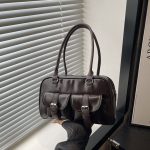 Wholesale Women Fashion Casual Solid Color Rectangular Shoulder Bag