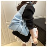 Wholesale Women Fashion Simple Denim Bowknot Shoulder Bag - Image 2