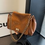 Wholesale Women Fashion Retro Casual Solid Color Chain Shoulder Bag