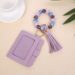 Wholesale Fashion Printed Silicone Bead Tassels Bracelet Pu Leather Wallet - Image 2