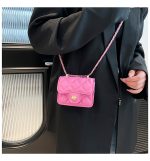Women Fashion Casual Solid Color Chain Portable Mini Small Square Crossbody Bag - Image 3