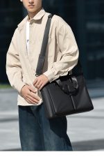 Wholesale Men Fashion Casual Waterproof Shoulder Handbag Business Briefcases Bags - Image 4