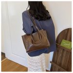 Wholesale Women Retro Simple Solid Color Large Capacity Square Handbag - Image 8