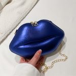 Wholesale Women Fashion Creative Solid Color Lip Chain Crossbody Bag