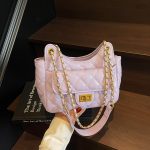 Wholesale Women Fashion Solid Color Rhomboid Chain Shoulder Bag