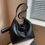 Wholesale Women Fashion Casual Simple Solid Color Chain Large Capacity Shoulder Bag