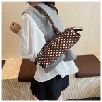 Wholesale Women Fashion Casual Polo Dot Printed Cylindrical Shoulder Bag - Image 4