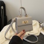 Wholesale Women Fashion Casual Solid Color Stone Pattern Mini Lock Small Square Crossbody Bag