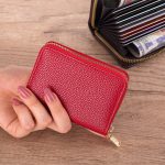 Women'S Fashion Lychee Organ Card Holder Multiple Card Slots Solid PU Zipper Wallet - Image 6