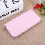 Women Fashion Solid Color Multi-Card Zipper Long Purses - Image 7