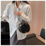 Wholesale Women Fashion Solid Color Rhombic Zipper Round Chain Crossbody Bag - Image 8