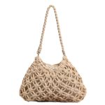 Stylish Woven Cotton Shoulder Bag for Beach Getaways - Image 5