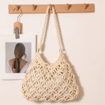Stylish Woven Cotton Shoulder Bag for Beach Getaways - Image 7