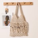Stylish Woven Cotton Shoulder Bag with Tassels - Image 6