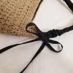 Stylish Spacious Woven Shoulder Bag with Bow - Image 4