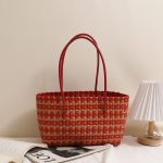 Stylish Long Floral Woven Tote Bag - Image 6