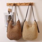 Stylish Spacious Woven Crossbody Bag with PU Strap