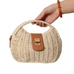 Chic Shell-Shaped Woven Crossbody Bag - Image 5