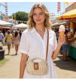 Chic Shell-Shaped Woven Crossbody Bag - Image 12