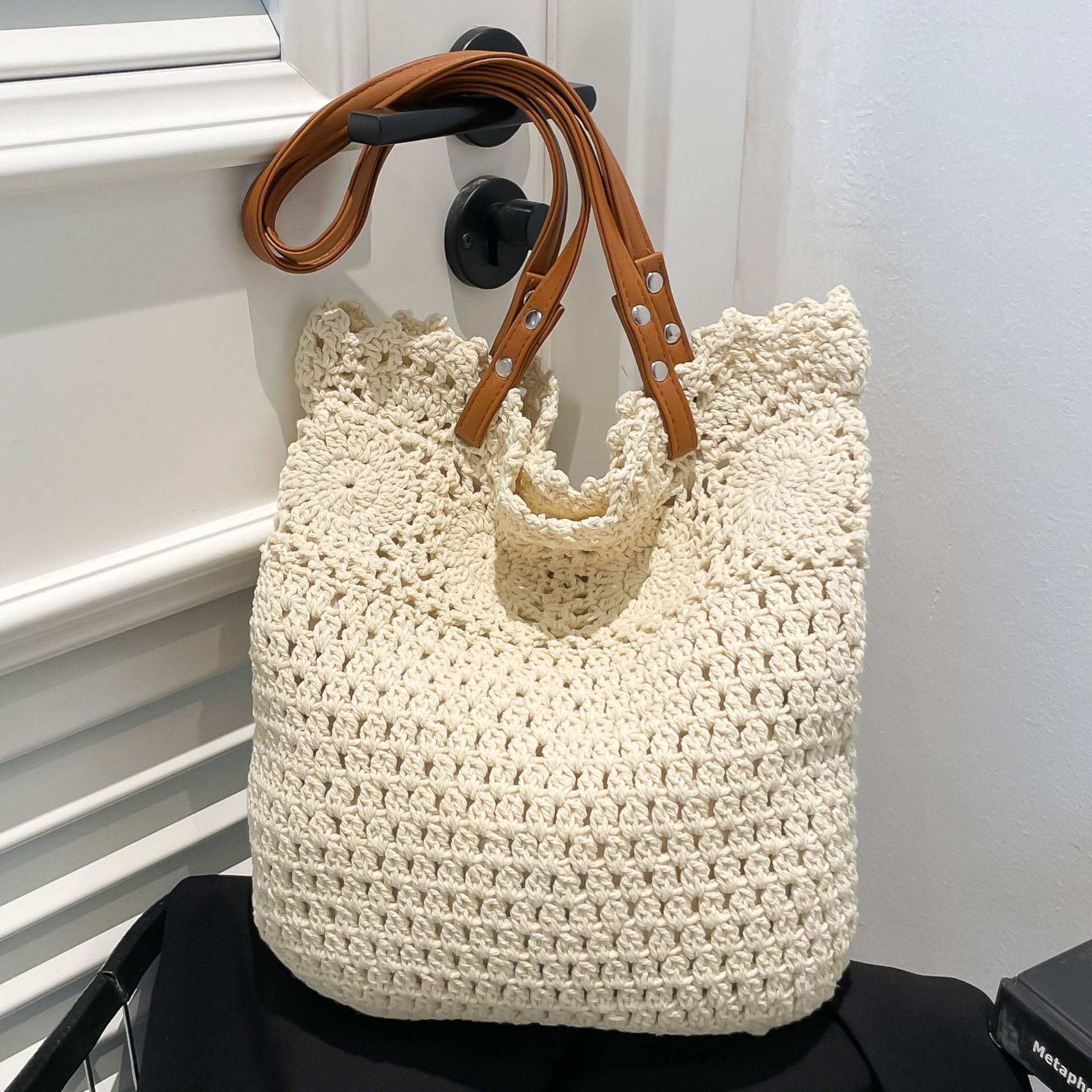 O1CN01Y6rvAu1rTVhfSgkx4_2216500785632-0-cib-3.jpg Large Woven Tote Bag for Summer Getaways - Image 1