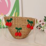 Charming Woven Crossbody Bag with Lace Bow - Image 2