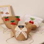 Charming Woven Crossbody Bag with Lace Bow