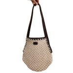 Chic Geometric Shoulder Woven Beach Bag - Image 5