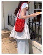 Stylish Woven Cotton Bucket Bag - Image 11