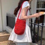 Stylish Woven Cotton Bucket Bag