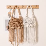 Chic Long Tassel Cotton Tote Bag with Wooden Beads