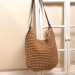 Stylish Spacious Woven Crossbody Bag with PU Strap - Image 2