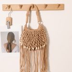 Chic Long Tassel Cotton Tote Bag with Wooden Beads - Image 6
