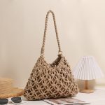 Stylish Woven Cotton Shoulder Bag for Beach Getaways - Image 3