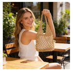 Stylish Woven Beach Bag with Shoulder Strap - Image 8
