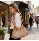 Chic Woven Cotton Shoulder Bag - Image 9