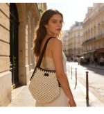 Chic Geometric Shoulder Woven Beach Bag - Image 8