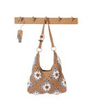 Chic Woven Shoulder Bag with Floral Design - Image 5