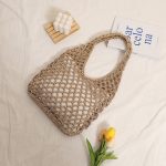 Stylish Woven Beach Bag with Shoulder Strap - Image 4